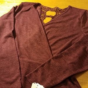 Candie's Long Sleeve Maroon Sweater Dress